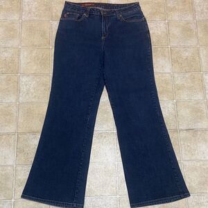 Mu Jeans Authentic Dungarees Classic Navy Flare Jeans Plus Size 16